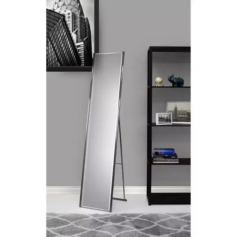 Specchio a figura intera pieghevole da 150 cm con cornice in acciaio color champagne