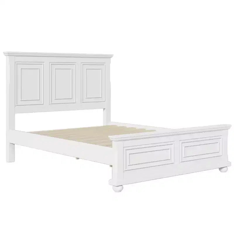 Letto a piattaforma Queen/King Size con testiera alta, struttura del letto in pino vintage