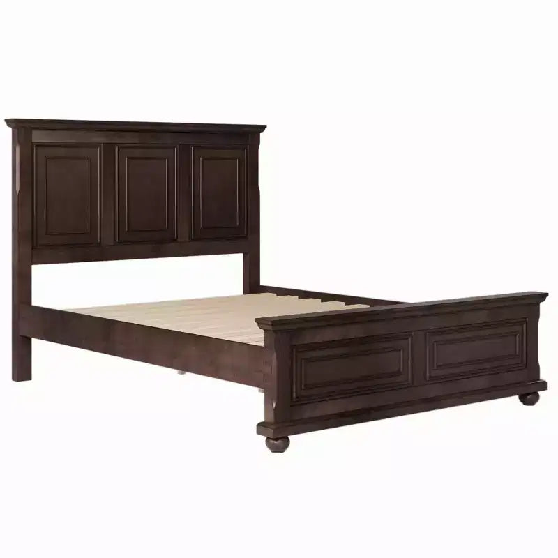 Letto a piattaforma Queen/King Size con testiera alta, struttura del letto in pino vintage