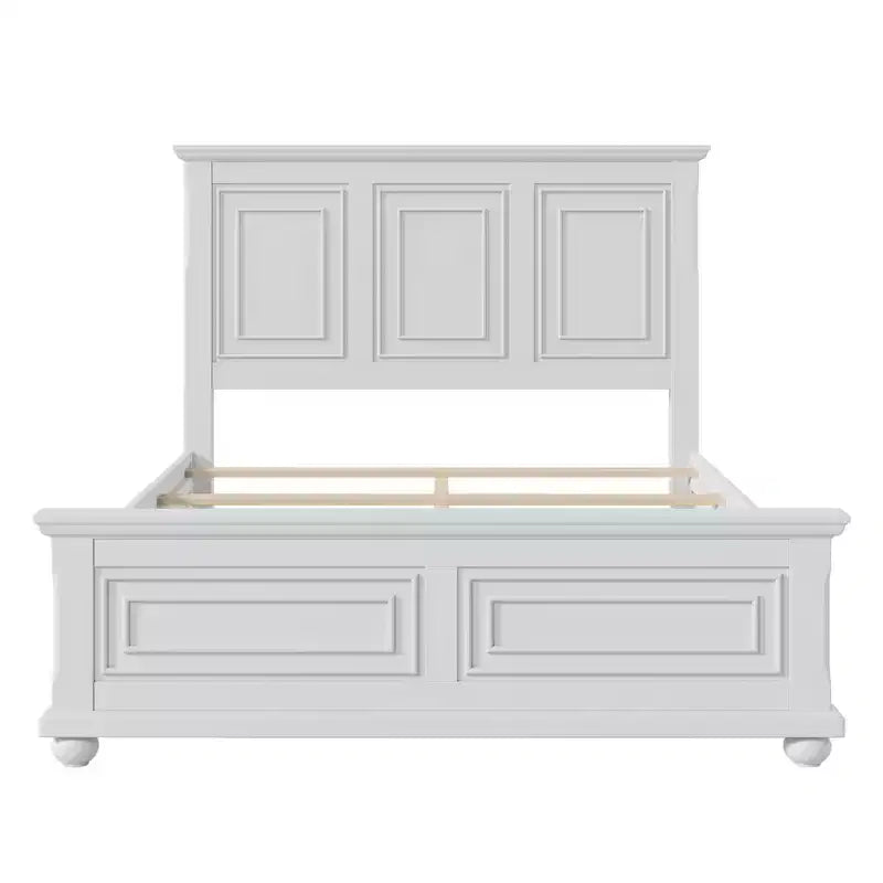 Letto a piattaforma Queen/King Size con testiera alta, struttura del letto in pino vintage