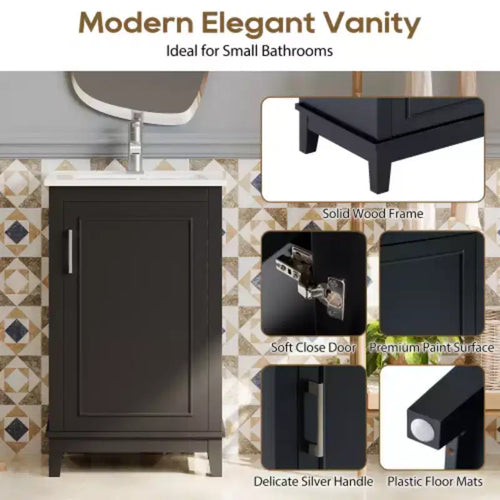 Mobile bagno da 50 cm con lavabo in ceramica