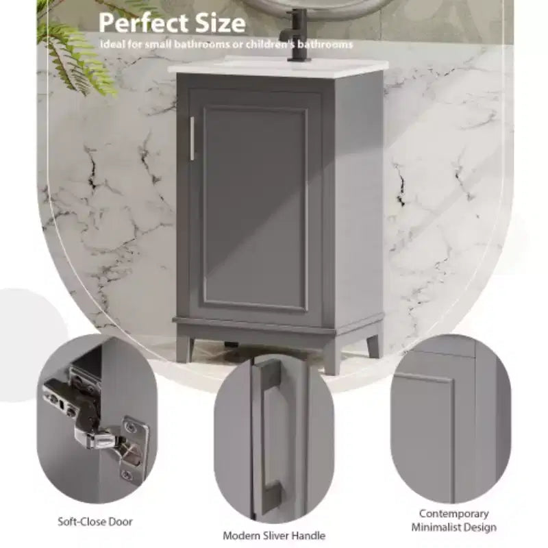Mobile bagno da 50 cm con lavabo in ceramica