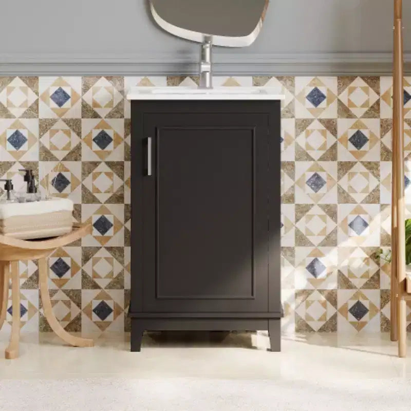 Mobile bagno da 50 cm con lavabo in ceramica