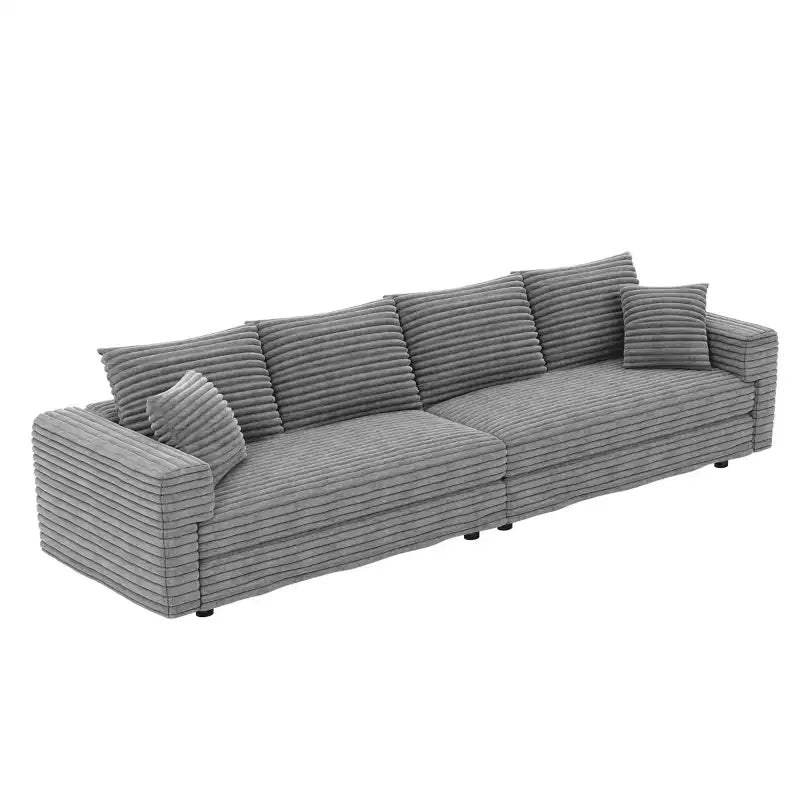 Divano moderno imbottito con morbidi cuscini – Divano Cloud Deep Seat per soggiorno, camera da letto o ufficio, grigio
