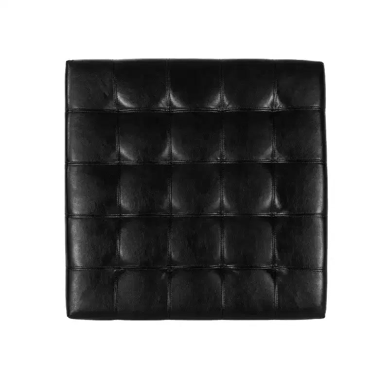 Pouf Contenitore Quadrato Trapuntato in Ecopelle
