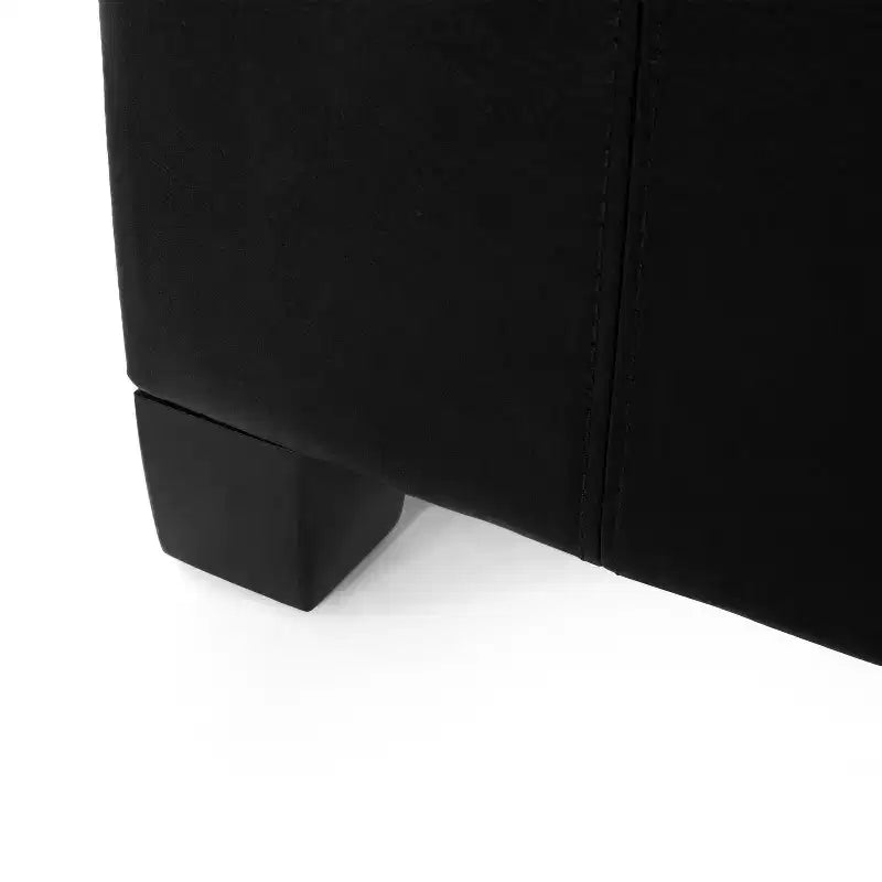 Pouf Contenitore Quadrato Trapuntato in Ecopelle