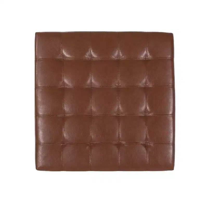 Pouf Contenitore Quadrato Trapuntato in Ecopelle