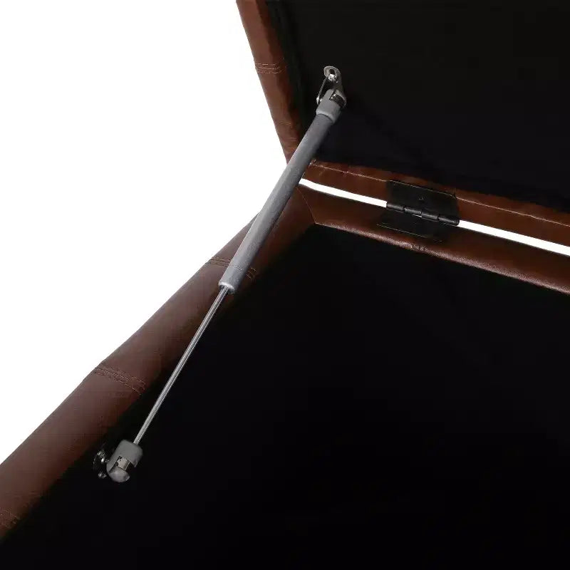 Pouf Contenitore Quadrato Trapuntato in Ecopelle