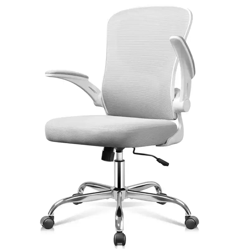 Sedia da ufficio ergonomica in rete con braccioli ribaltabili e supporto lombare regolabile