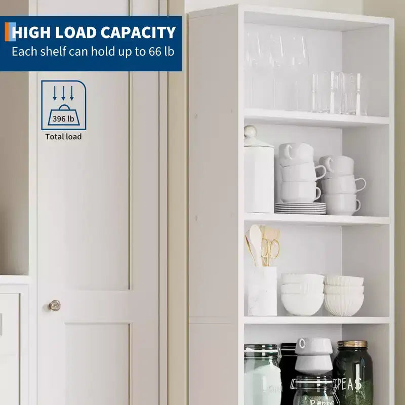 Libreria aperta a 6 ripiani, 24P x 60L x 161A cm