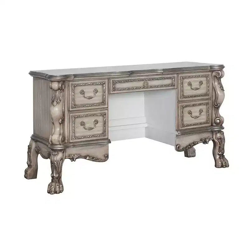 Scrivania da trucco Dresden da 63" con specchio - Bianco Osso Vintage