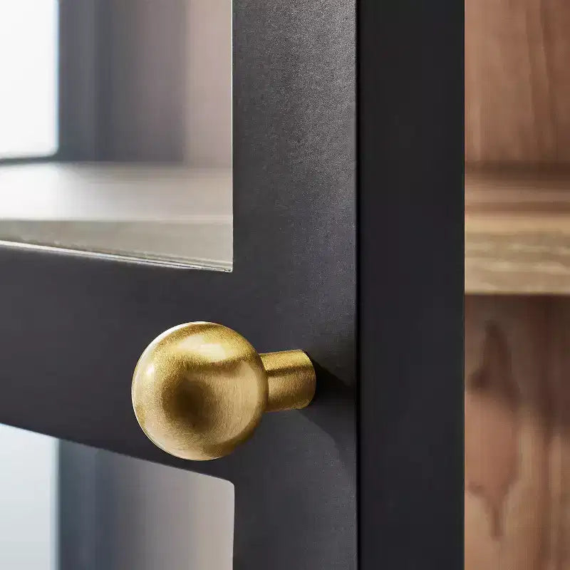 Vetrina in vetro da 60" con struttura in metallo nero