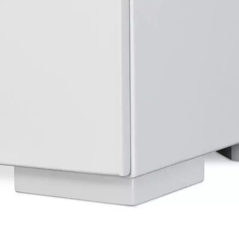 Comodino a 3 cassetti con struttura in alluminio